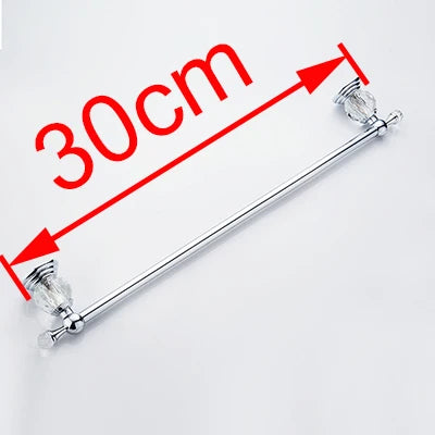 DecorBites™ Crystal Chrome Towel Bar - Stainless Steel Bathroom Accessories
