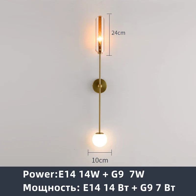 DecorBites™ Gold Metal Wall Light: Nordic Style Bedroom Bedside Lamp for Modern Living Room Decor