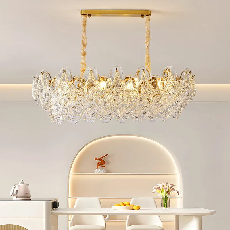 DecorBites™ French Chandelier Pearl Glass Rose 2024 Master Bedroom Lighting
