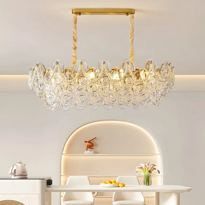 DecorBites™ French Chandelier Pearl Glass Rose 2024 Master Bedroom Lighting