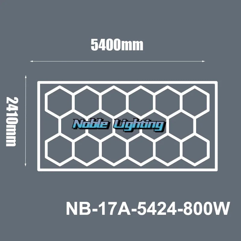DecorBites™ Hexagon Ceiling Light 6500K for Car Wash Beauty Garage Wall with Honeycomb Design
