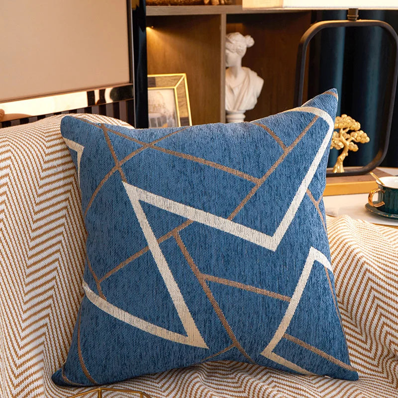 DecorBites™ Geometric Chenille Cushion Cover 45x45 Comfortable Luxury Home Decor