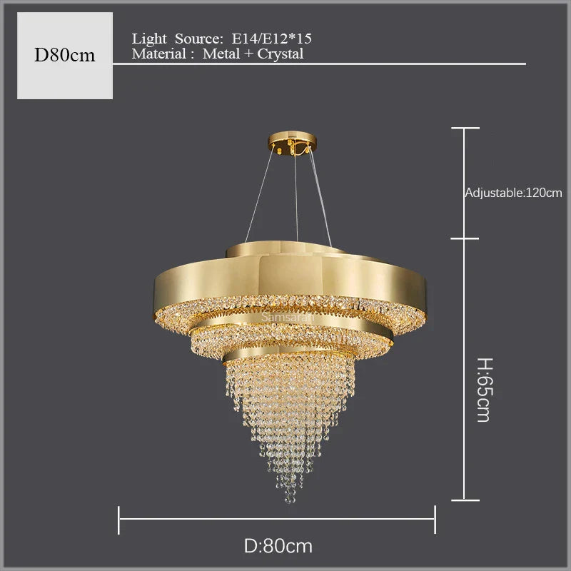 Golden Crystal Luxury Chandelier