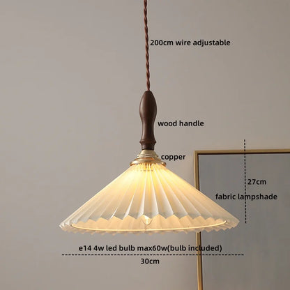 DecorBites™ Green Glass LED Pendant Lamp with Knob Switch, Copper Chandelier