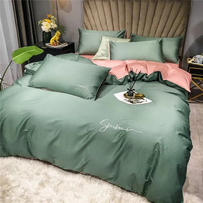 DecorBites™ Egyptian Cotton Bedding Set with Sheet Pillowcase Blanket Cover - Queen King Size