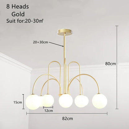 DecorBites™ Glass Ball Pendant Chandelier with LED for Dining Living Bar Kitchen Island