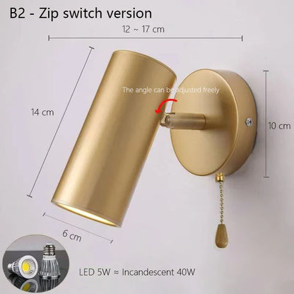 DecorBites™ Adjustable Nordic LED Wall Lamp for Bedroom, Modern Minimalist Rotating Light