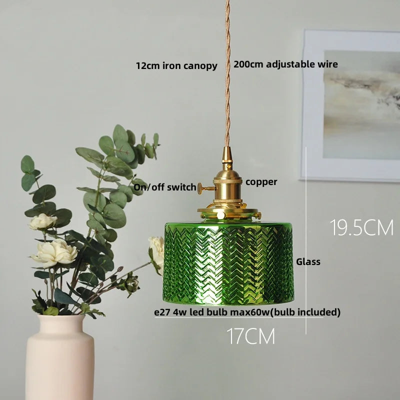Brass Glass Pendant Light With Clear Shade Dining