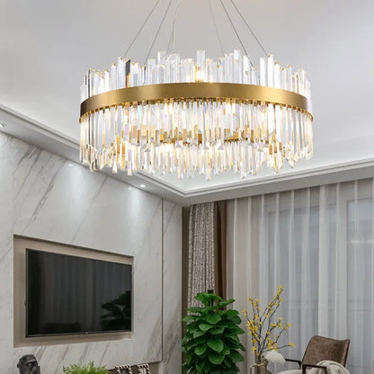 DecorBites™ Crystal Gold Ceiling Pendant Light for Living Room Dining Kitchen