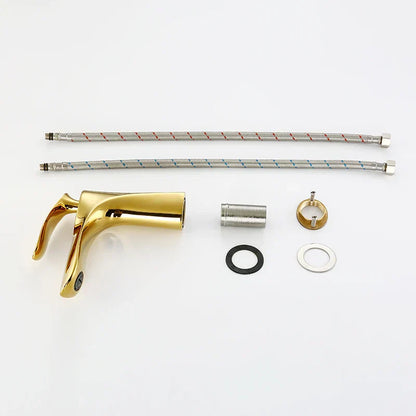 DecorBites™ Gold Basin Mixer Tap High Golden Waterfall Faucet for Washbasin and Toilet