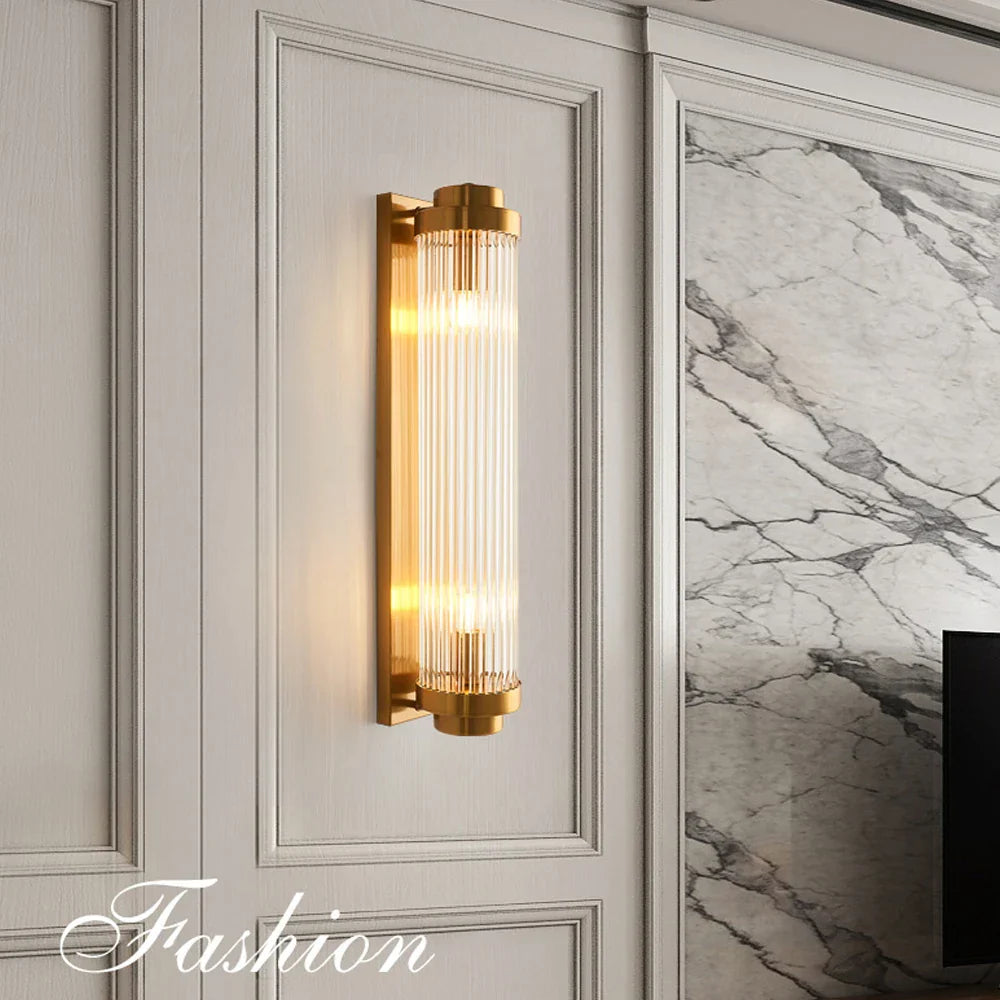 Gold Crystal LED Sconce Warm White 2700K