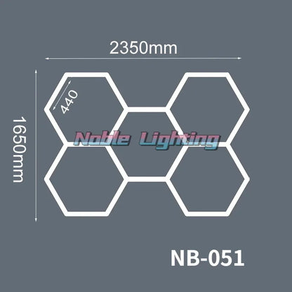 DecorBites™ Geometric LED Lights for Exhibition Car Detailing Garage Workshop - Polygonal Snowflake Theme
