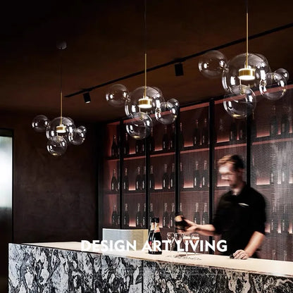 DecorBites™ Glass Bubble LED Chandelier for Kids Kitchen Dining Office Lighting