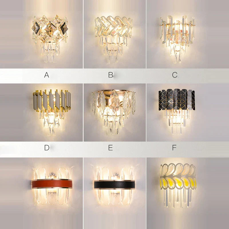 DecorBites™ Crystal Gold Stainless Steel LED Dimmable Wall Sconce