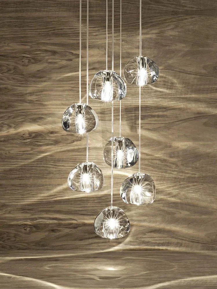 DecorBites™ Crystal LED Ceiling Chandelier: Modern Spiral Kitchen Staircase Home Decoration Light