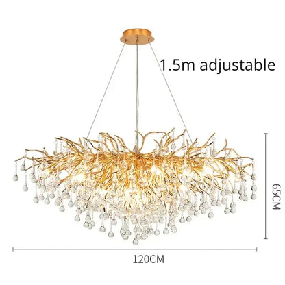 DecorBites™ Crystal Dendritic Chandelier: Modern Luxe for Living Room, Dining Room, Bedroom, Hotel Lobby