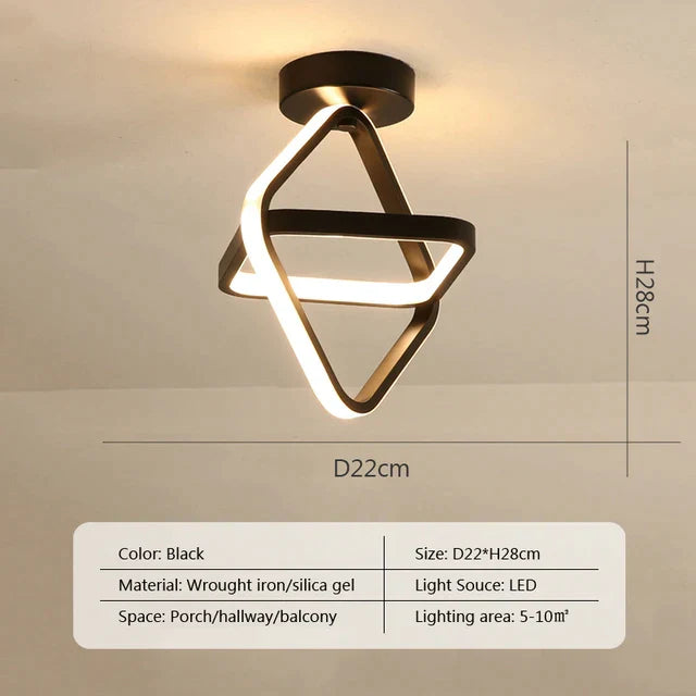 Modern LED Ceiling Lamp Gold Study Room