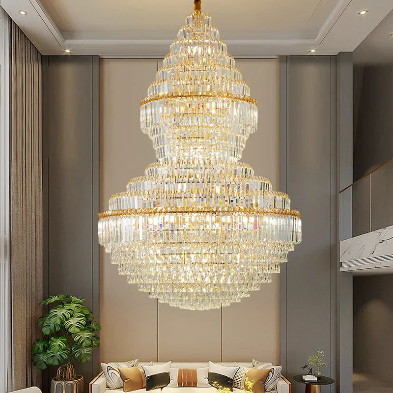 DecorBites™ Crystal Hollow Chandelier for Luxury Living Room and Stair Lamps