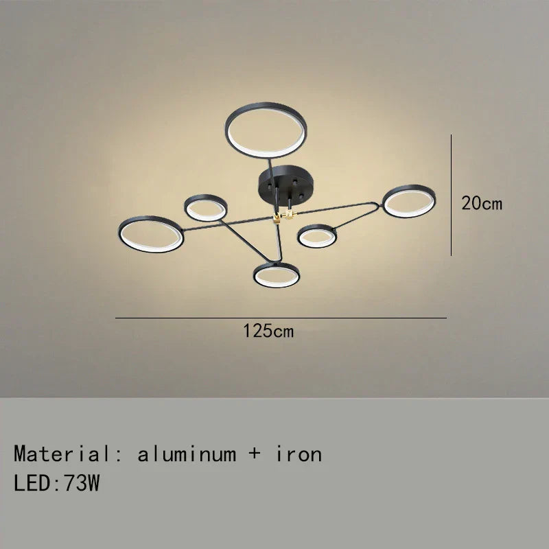 Minimalist Gold Black Chandelier