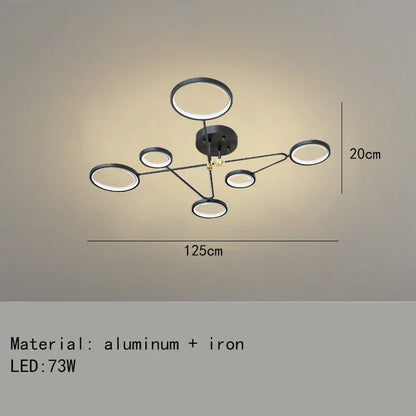 Minimalist Gold Black Chandelier