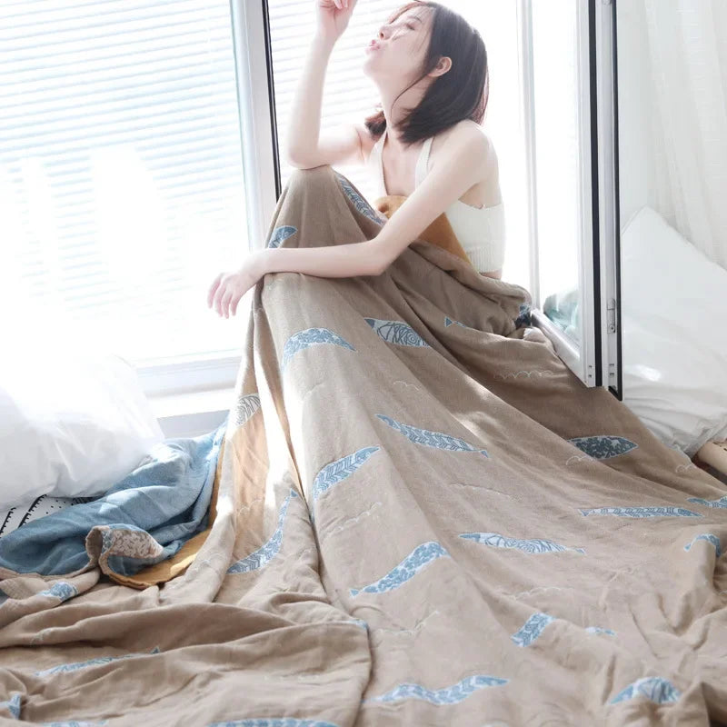 Cotton Fish Gauze Blanket