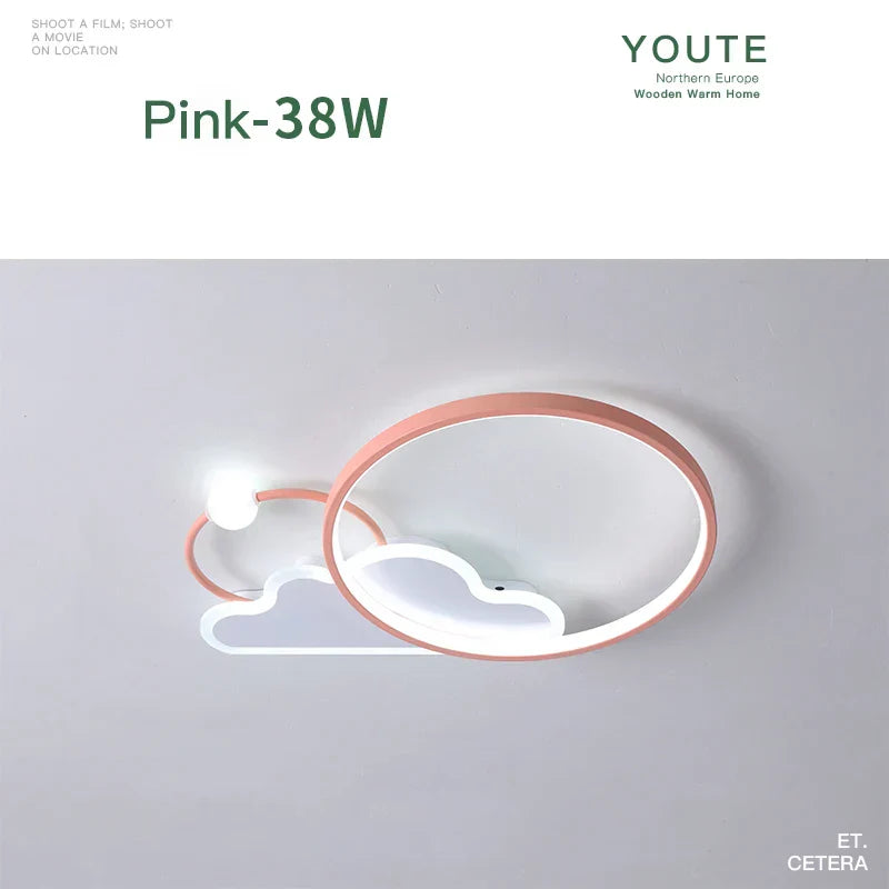 White Modern LED Chandelier Pink Nursery Design