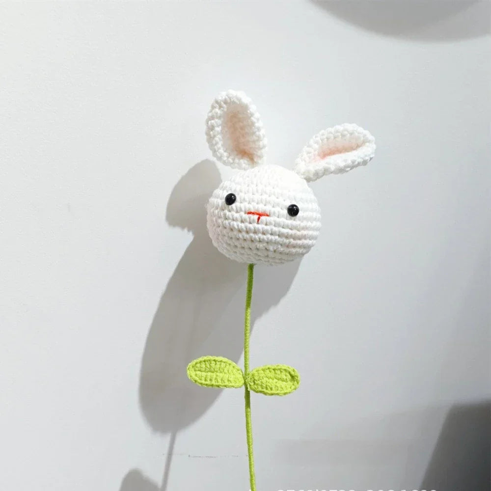 Crochet Sunflower Rabbit Bouquet