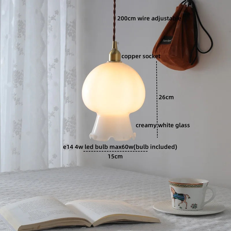 Green Glass Pendant Light Modern Copper Entryway
