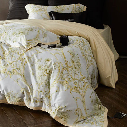 DecorBites™ Luxe 100s Egyptian Cotton Bedding Set: Sheet, Blanket, Cover, Pillowcase