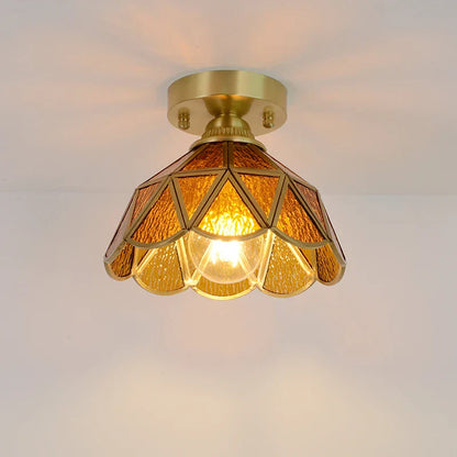 DecorBites™ Glass Copper LED Ceiling Light - Nordic Home Lighting Fixture