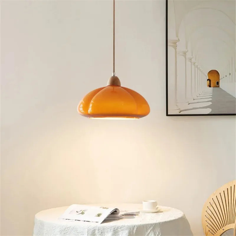 DecorBites™ Glass Pumpkin Chandelier for Restaurant Balcony and Bedroom Lighting