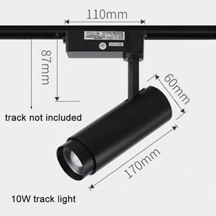 DecorBites™ Adjustable Focus Industrial Black Track Spotlights