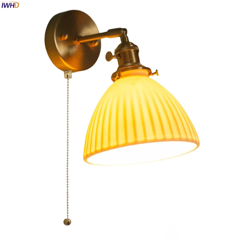 Copper Ceramic Wall Lamp White Ceramic Loft