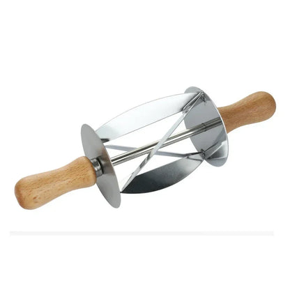 DecorBites™ Croissant Dough Cutter: Stainless Steel Handle, Pastry Wheel Knife for Baking