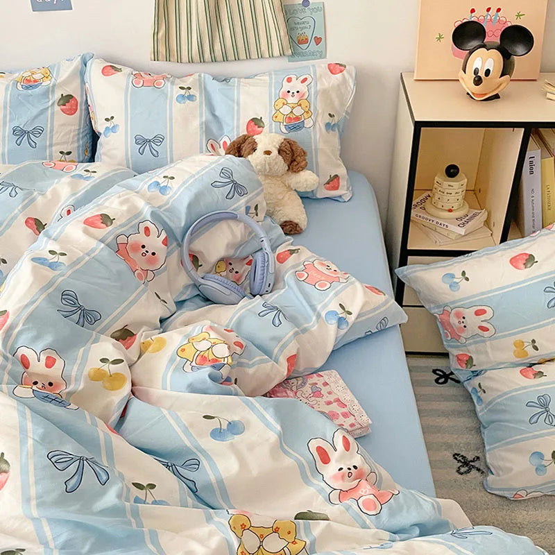 DecorBites™ Cloud Cotton Printed Bedding Sets | Super Soft Quilt Set for School Home Twin King