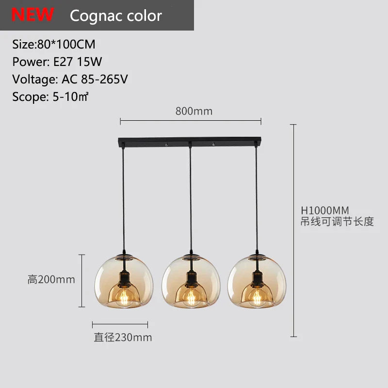 DecorBites™ Glass Pendant Lights: Stylish LED Chandeliers for Dining Room, Kitchen, and Restaurant Tables