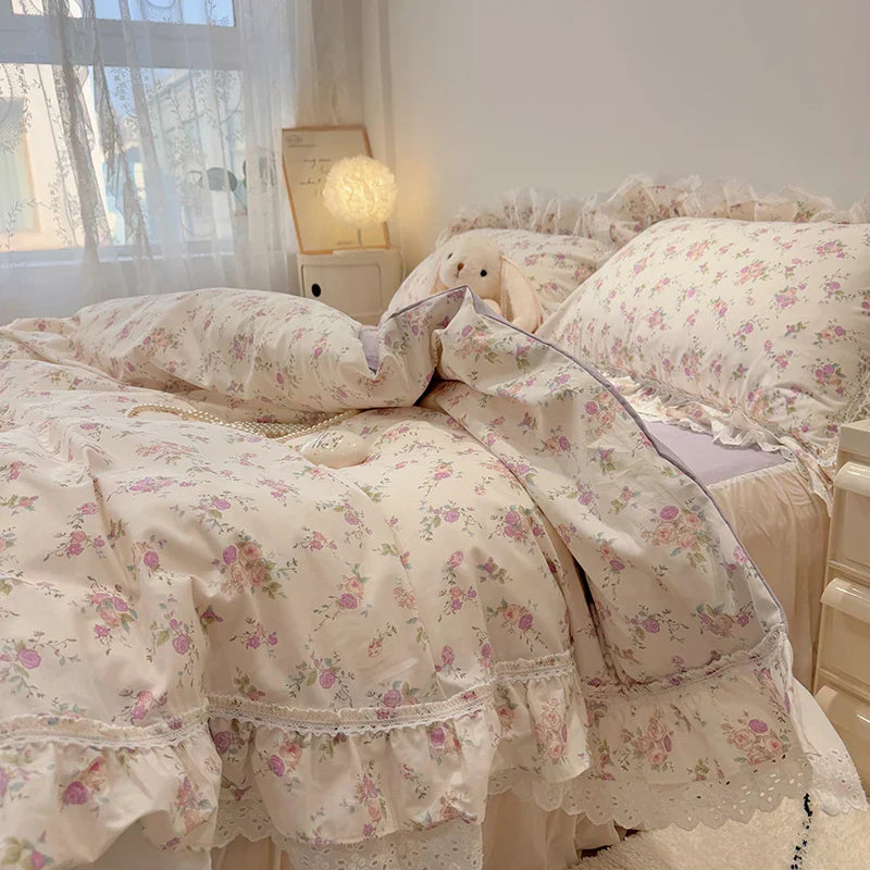 Floral Lace Cotton Bedding