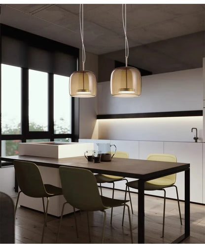 Nordic restaurant pendant light, modern luxury bar counter, coffee shop bedside single head glass artistic lighting fixture
