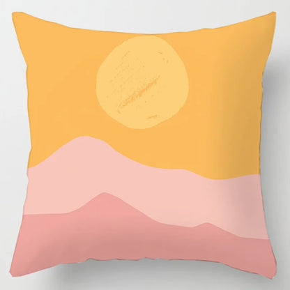 DecorBites™ Geometric Leaves Print Cushion Cover for Home Decor and Comfort