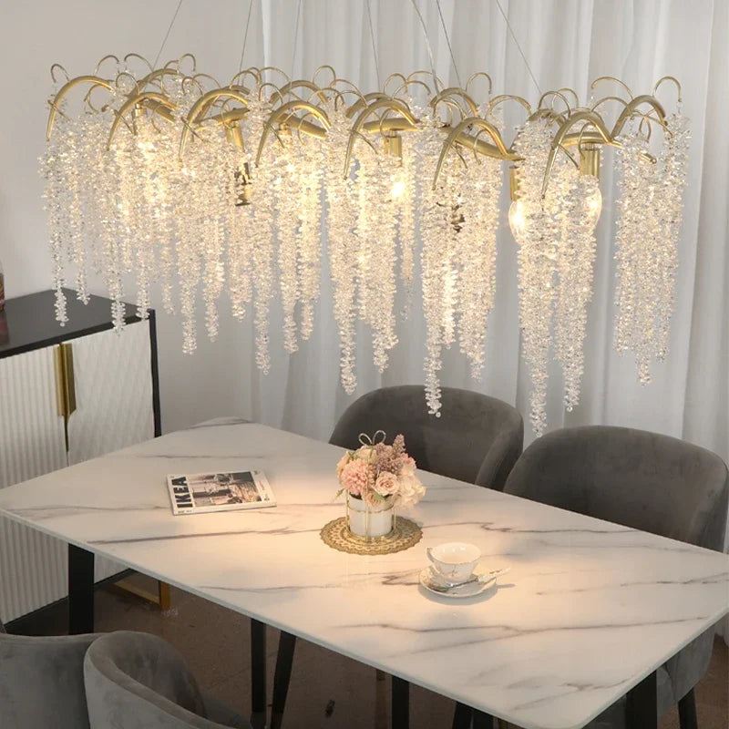 Gold Crystal Chandelier Oval120cm For Dining