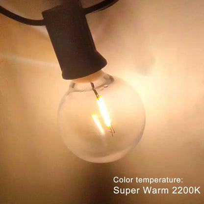 DecorBites™ G40 1W PET LED Bulbs - E12 Screw Base Shatterproof Globe Bulbs - Outdoor String Lights
