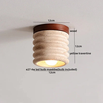 DecorBites™ LED Yellow Travertine Flush Mount Ceiling Light Fixtures