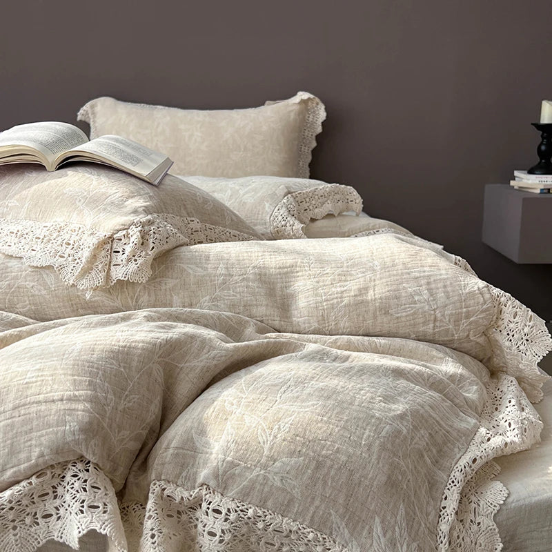 Printed Lace Duvet Cover