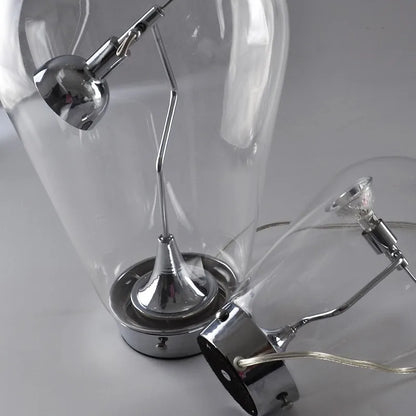 DecorBites™ Lodes Blow Glass Table Light: Adjustable Modern Chrome Lamp for Home, Store, and Bar