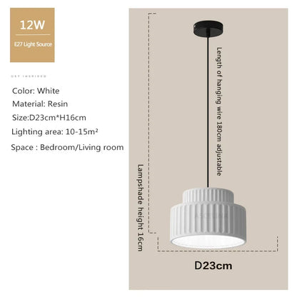 DecorBites™ Cream Resin LED Pendant Light for Home Decor