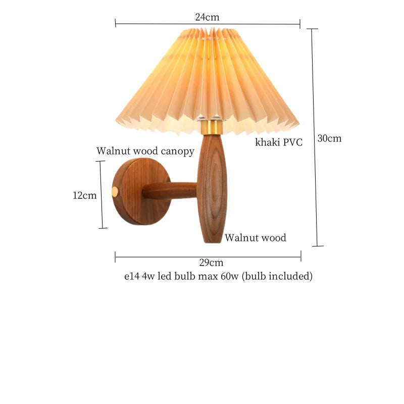 Walnut LED Wall Sconce Vintage Loft Style