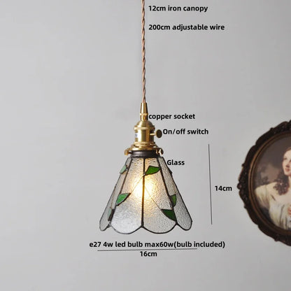 DecorBites™ LED Adjustable Pendant Light Fixture Amber Glass Walnut Wood Bar Hanging Lamp