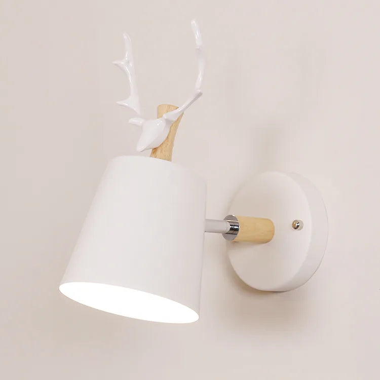 Wooden Antlers Wall Lamp