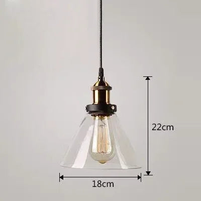 Retro Industrial Gray Glass Pendant Light