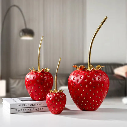 DecorBites™ Gold Strawberry Figurine Decor for Home Decor & Display